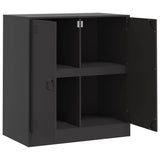 Sideboard Black 67x39x73 cm Steel - Close-Up Angle