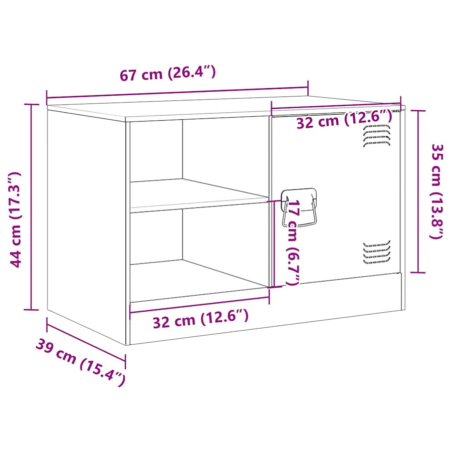 TV Cabinets 2 pcs Black 67x39x44 cm Steel