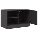 TV Cabinets 2 pcs Black 67x39x44 cm Steel - Close-Up Angle