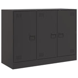 Sideboard Black 99x39x73 cm Steel - Front View