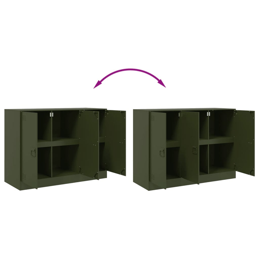 Sideboard Olive Green 99x39x73 cm Steel
