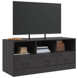 TV Cabinet Black 99x39x44 cm Steel - Top-Down View