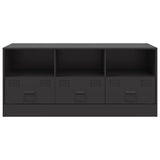 TV Cabinet Black 99x39x44 cm Steel - Rear View
