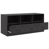 TV Cabinet Black 99x39x44 cm Steel - Close-Up Angle