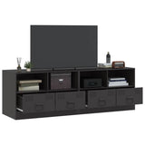TV Cabinets 2 pcs Black 67x39x44 cm Steel - Top-Down View