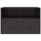TV Cabinets 2 pcs Black 67x39x44 cm Steel - 45-Degree Angle