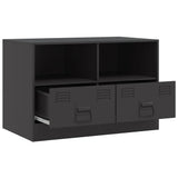 TV Cabinets 2 pcs Black 67x39x44 cm Steel - Rear View