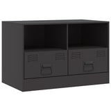 TV Cabinets 2 pcs Black 67x39x44 cm Steel - Close-Up Angle