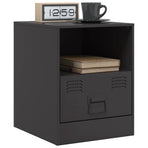 Bedside Cabinets 2pcs Black 34.5x39x44 cm Steel