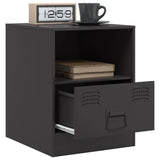 Bedside Cabinets 2pcs Black 34.5x39x44 cm Steel - Top-Down View