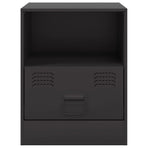 Bedside Cabinets 2pcs Black 34.5x39x44 cm Steel