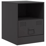 Bedside Cabinets 2pcs Black 34.5x39x44 cm Steel