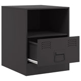 Bedside Cabinets 2pcs Black 34.5x39x44 cm Steel - Close-Up Angle