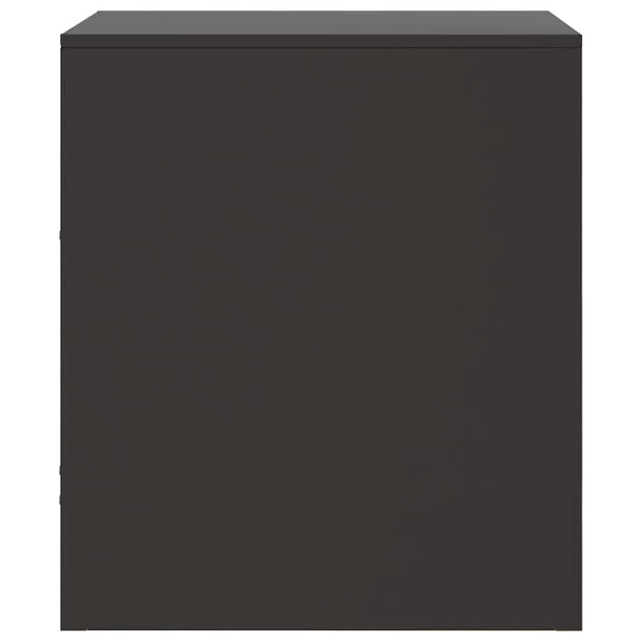 Bedside Cabinets 2pcs Black 34.5x39x44 cm Steel