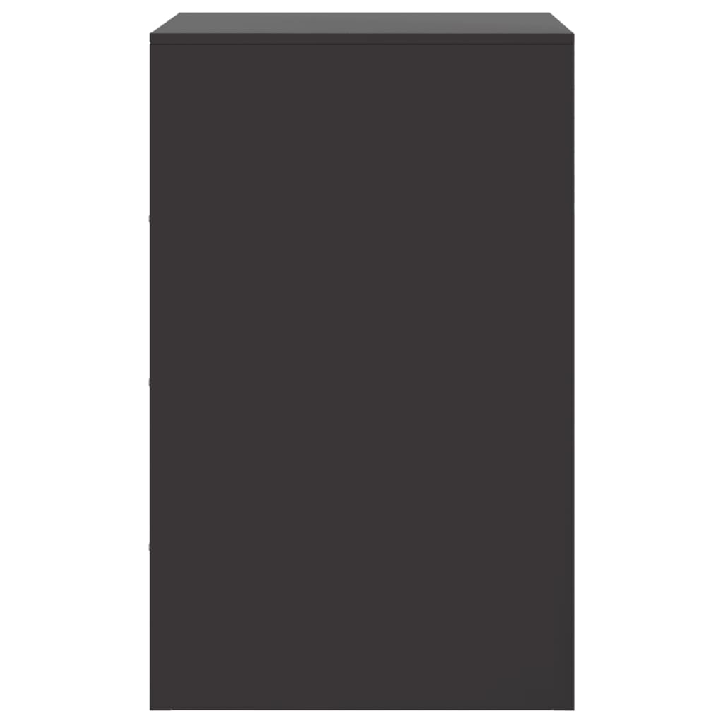 Bedside Cabinets 2 pcs Black 34.5x39x62 cm Steel