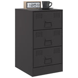 Bedside Cabinets 2pcs Black 34.5x39x62 cm Steel - Side View