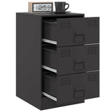 Bedside Cabinets 2pcs Black 34.5x39x62 cm Steel - Top-Down View