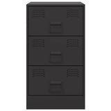 Bedside Cabinets 2pcs Black 34.5x39x62 cm Steel