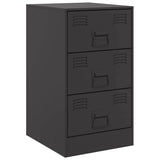 Bedside Cabinets 2pcs Black 34.5x39x62 cm Steel - Rear View