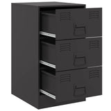 Bedside Cabinets 2pcs Black 34.5x39x62 cm Steel - Close-Up Angle
