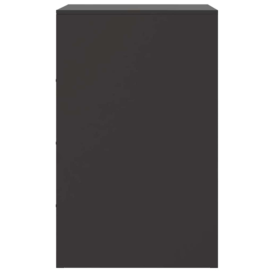 Bedside Cabinets 2pcs Black 34.5x39x62 cm Steel