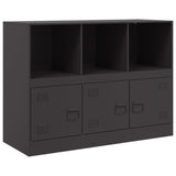 Sideboard Black 99x39x73 cm Steel - Front View