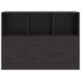 Sideboard Black 99x39x73 cm Steel - Rear View