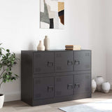 Sideboard Black 99x39x73 cm Steel - Side View