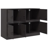Sideboard Black 99x39x73 cm Steel - Close-Up Angle