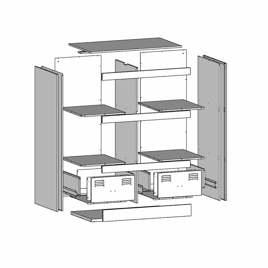 Highboard Black 67x39x95 cm Steel