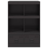 Highboard Black 67x39x95 cm Steel - Rear View
