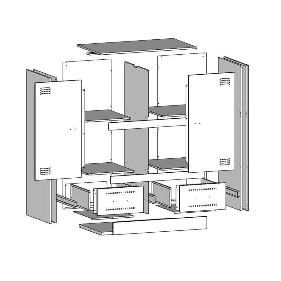 Highboard Black 67x39x95 cm Steel