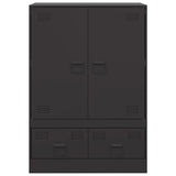 Highboard Black 67x39x95 cm Steel - Rear View