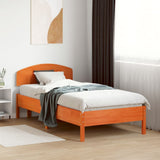 Headboard Wax Brown 100 cm Solid Wood Pine - Side View
