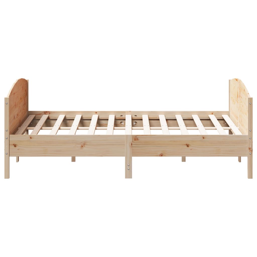 Bed Frame with Headboard 180x200 cm Solid Wood Pine