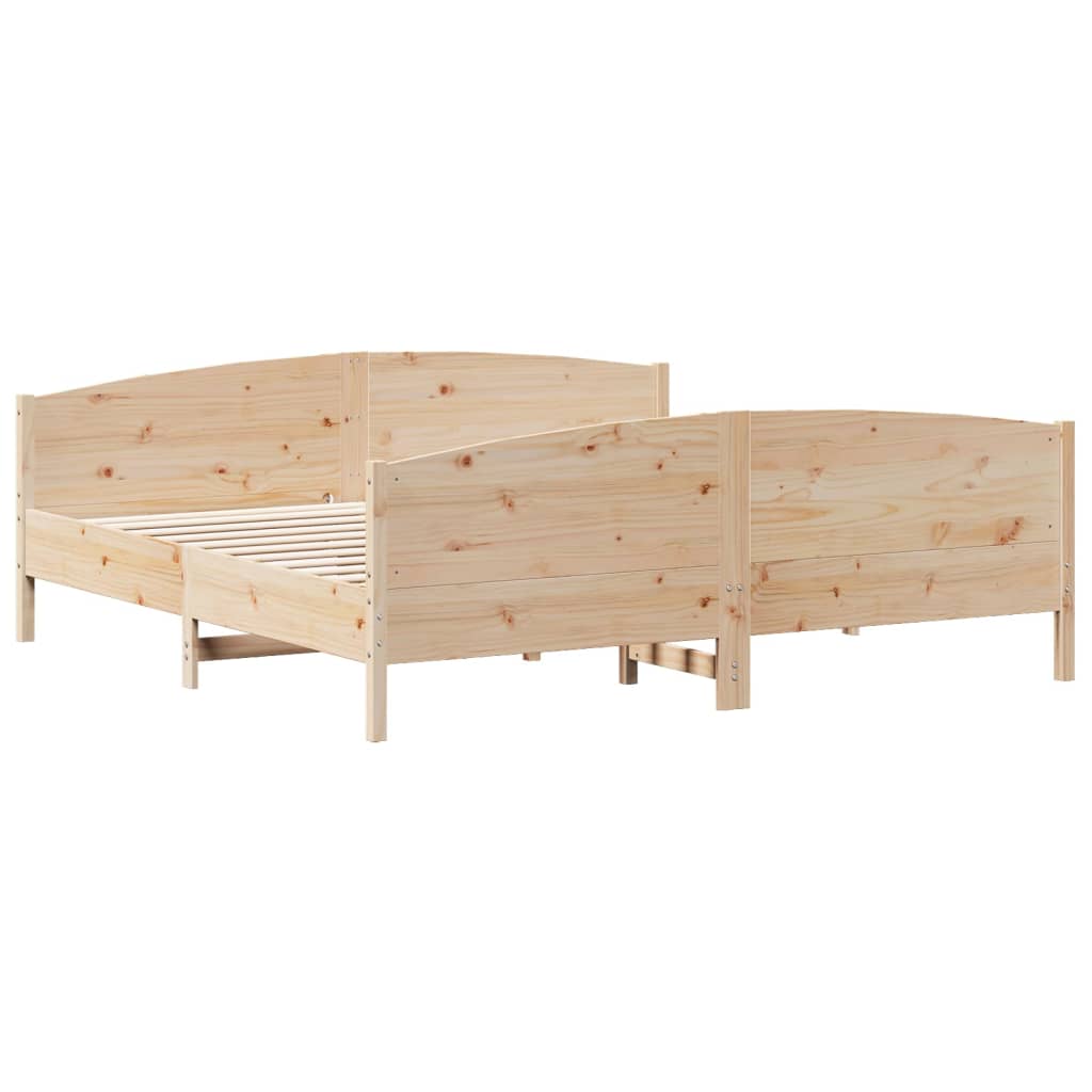 Bed Frame with Headboard 180x200 cm Solid Wood Pine