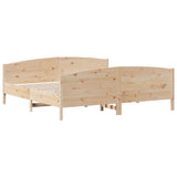 Bed Frame with Headboard 180x200 cm Solid Wood Pine - Rear View