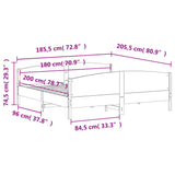 Bed Frame with Headboard 180x200 cm Solid Wood Pine
