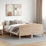 Bed Frame with Headboard 150x200 cm Solid Wood Pine