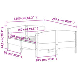 Bed Frame with Headboard 150x200 cm Solid Wood Pine