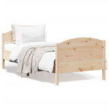 Bed Frame without Mattress 90x190 cm Solid Wood Pine - Front View