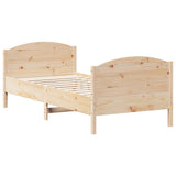 Bed Frame without Mattress 90x190 cm Solid Wood Pine - Side View