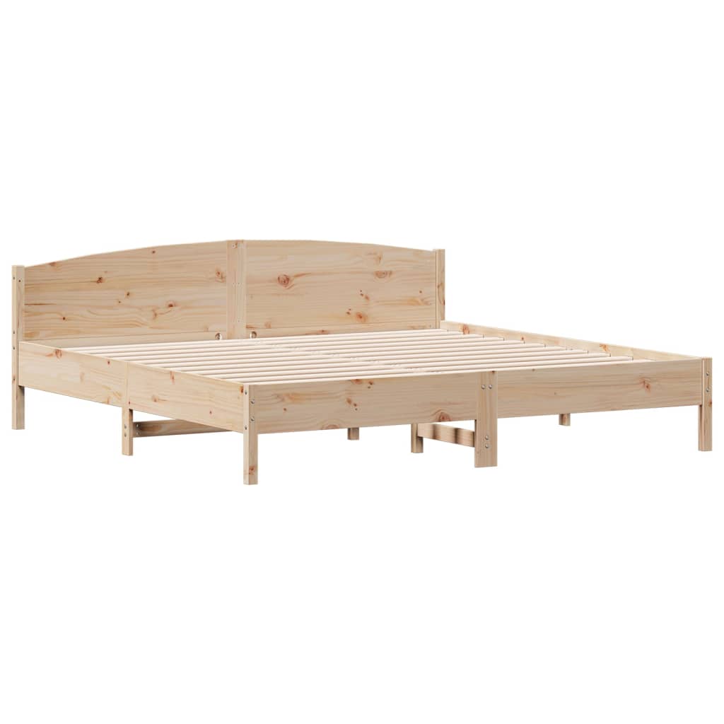 Bed Frame with Headboard 180x200 cm Solid Wood Pine