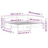 Bed Frame with Headboard 180x200 cm Solid Wood Pine