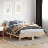 Bed Frame with Headboard 150x200 cm Solid Wood Pine - Side View