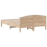 Bed Frame with Headboard 150x200 cm Solid Wood Pine