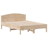 Bed Frame without Mattress 135x190 cm Solid Wood Pine - Front View