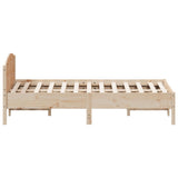 Bed Frame without Mattress 135x190 cm Solid Wood Pine - 45-Degree Angle