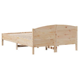 Bed Frame without Mattress 135x190 cm Solid Wood Pine - Rear View