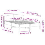Bed Frame without Mattress 135x190 cm Solid Wood Pine
